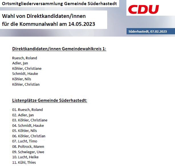 CDU-Liste